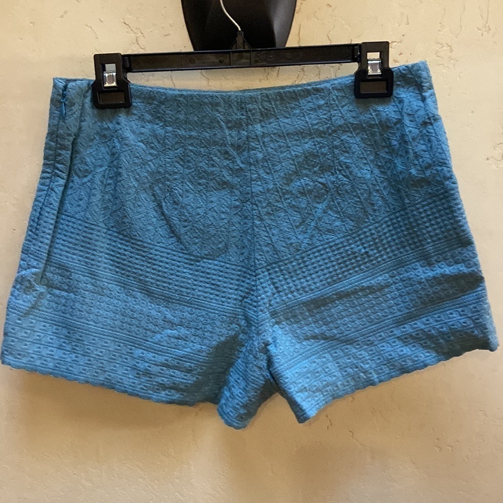 NWT Free People Dusty Blue Sz 8 High Waisted Side Zip Shorts 100% Cotton - Picture 5 of 7